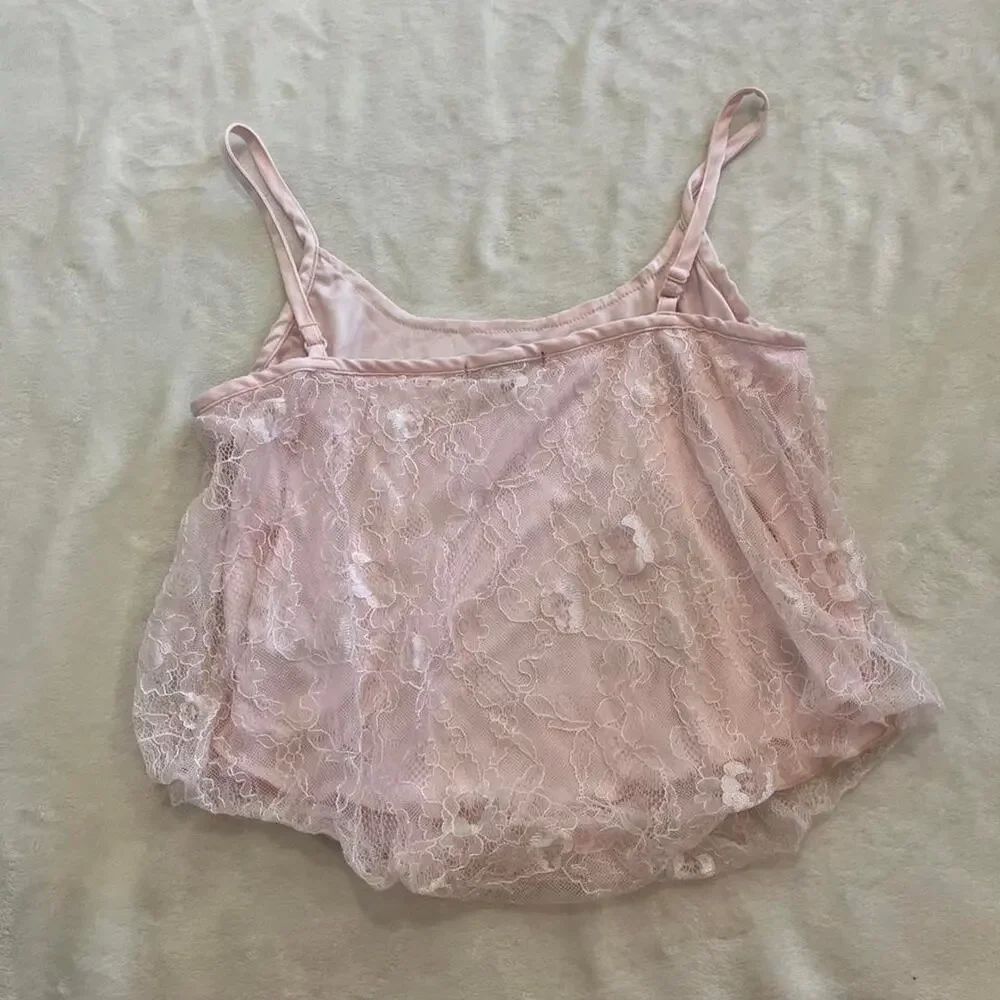 Nanette Lepore Pink Lace Lingerie Set Small Pink